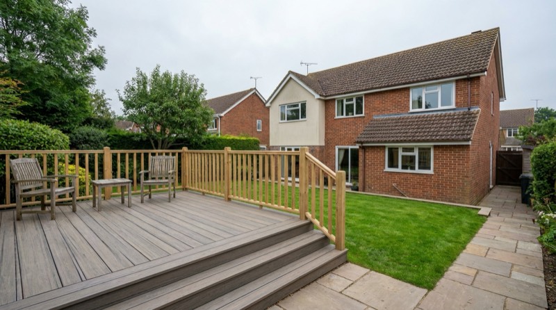 Decking project completed by Green Leaf Landscape Services in Kent