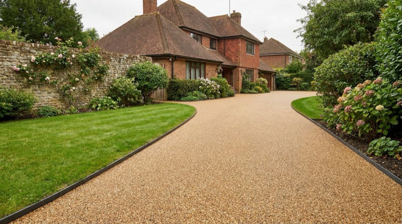 Resin bound driveway completed by Green Leaf Landscape Services in Kent